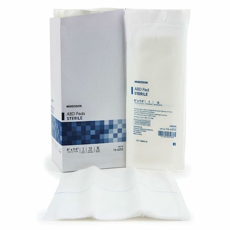 Oasis White Abdominal Pad Sterile 7-1/2 X 8 Inch, 12 Per Box ABD8X75STRL-BX